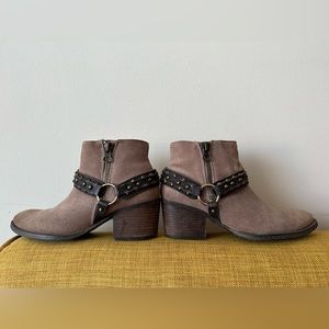 Western suede ankle booties